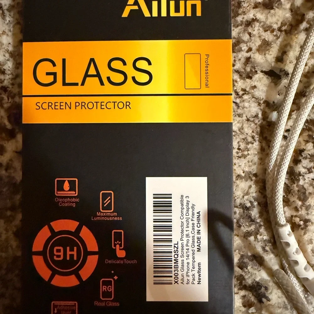 OtterBox Blue Case with White Cable and Screen Protector